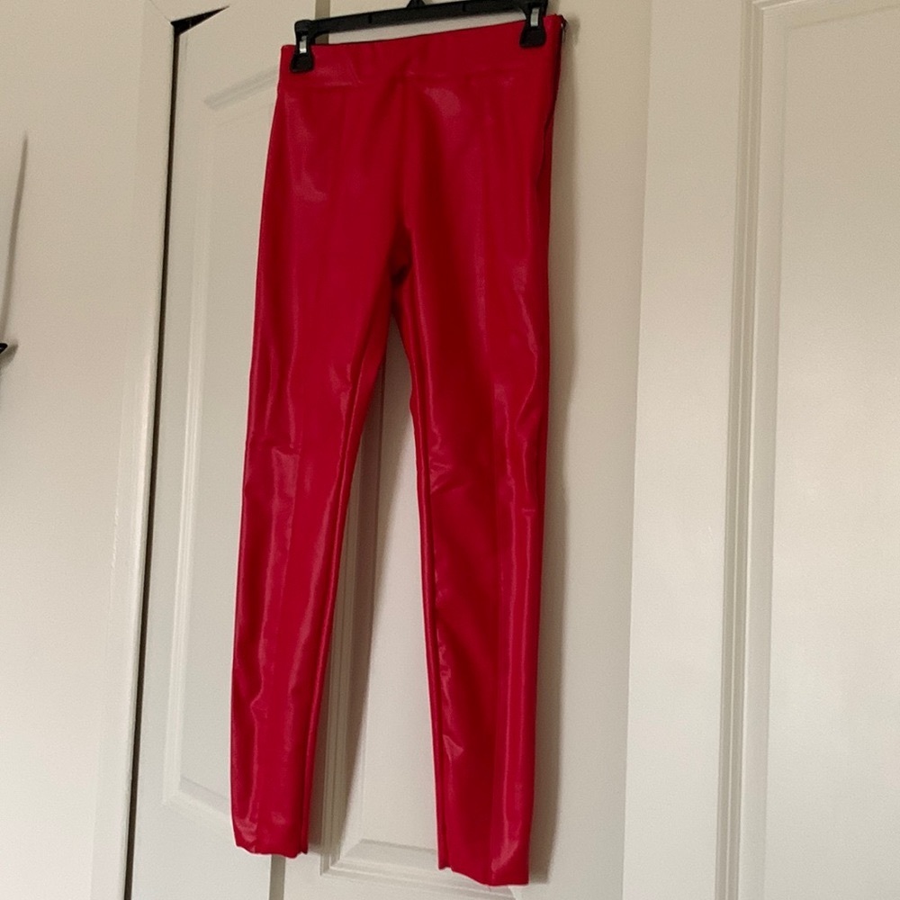 Forever 21 Red faux leather pant